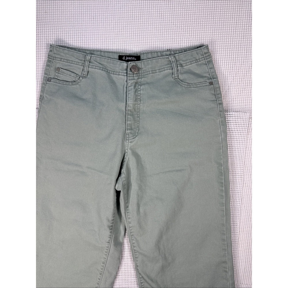 (783) D.Jeans Women Size 12 Green Stretch Denim Bermuda Shorts Capri Casual - Picture 4 of 16